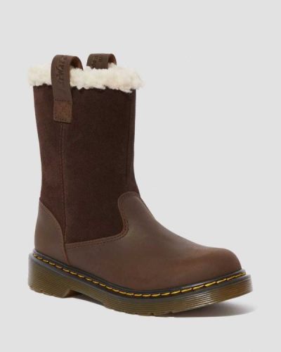 Botas Dr Martens Junior Juney Suede Faux Fur Lined Para Niños DR5423X